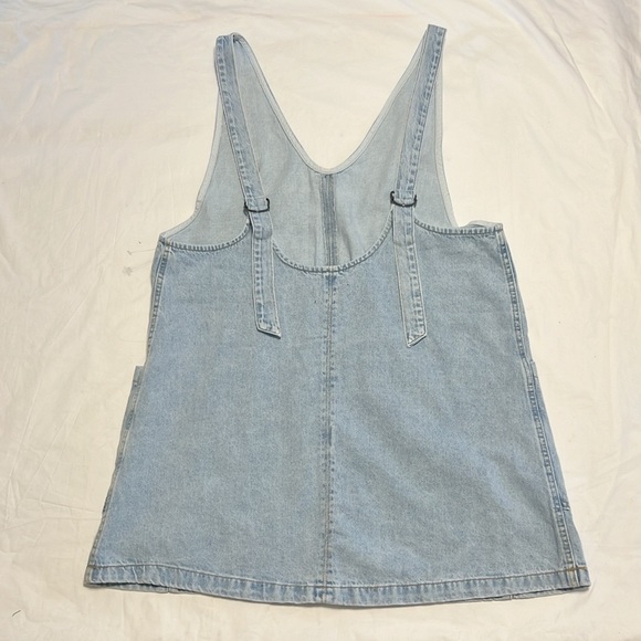 Free people X We The Free Light Wash Denim Overall Dress - Picture 3 of 9